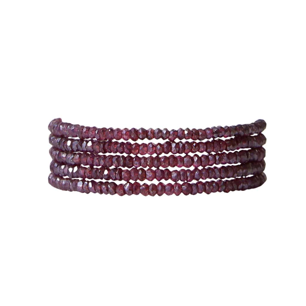 Elegant Gemstone Bracelets-Mystic Garnet Naked Wrap Bracelet