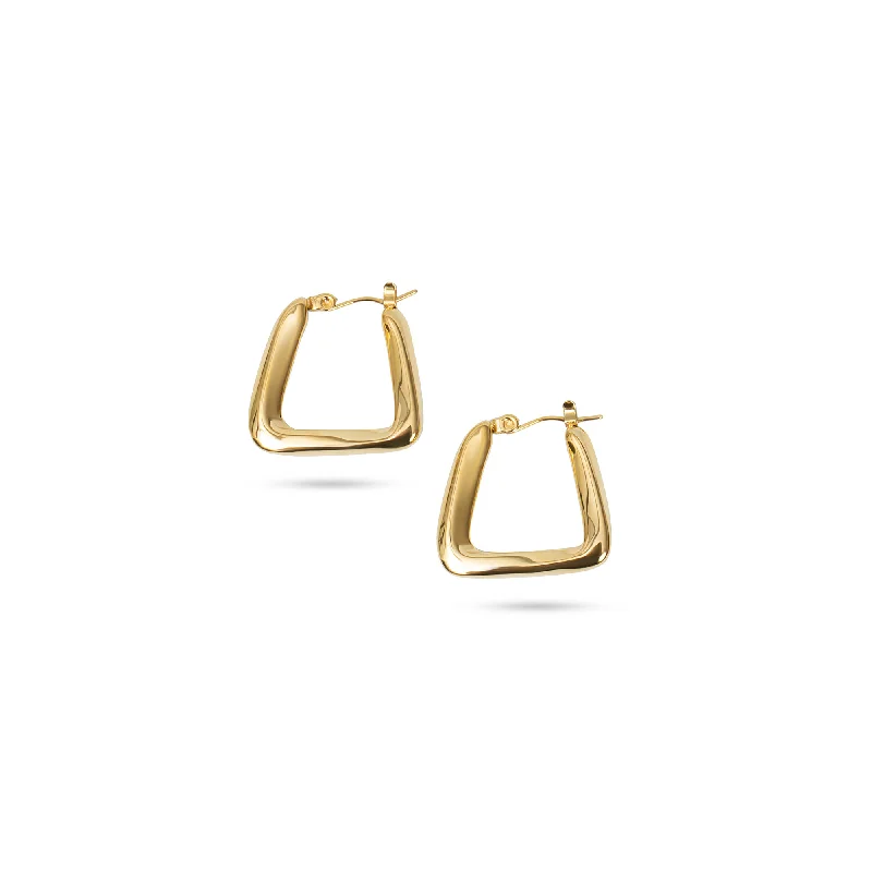 Unique Drop Earrings-THE BOLD ANGULAR HOOPS