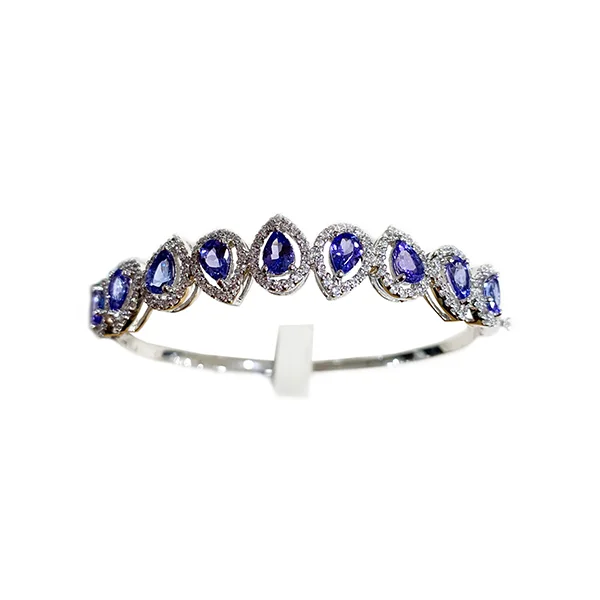 Unique Gold Bangles-Sterling Silver Tanzanite Bangle