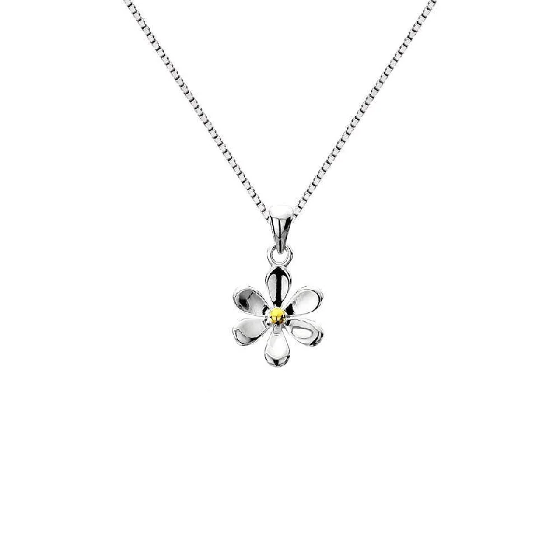 Simple Choker Necklaces-Sea Gems Daisy Flower Pendant