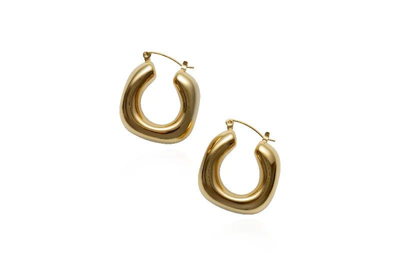 Trendy Silver Earrings-THE LILLI RIDGE HOOP EARRINGS