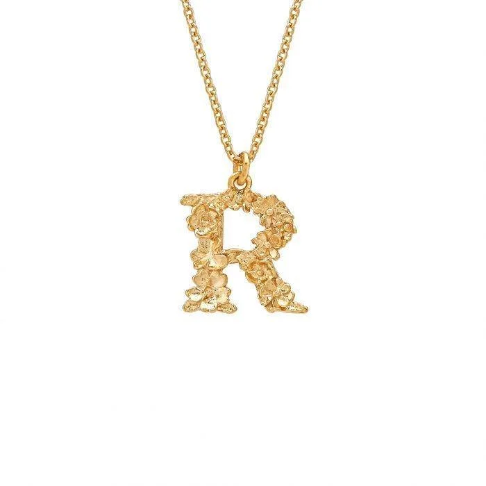 Stylish Pendant Necklaces-Alex Monroe Floral Letter R Necklace