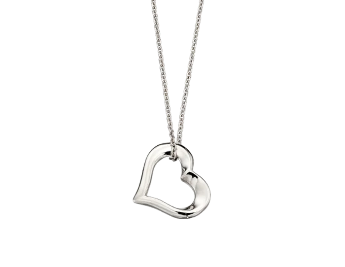 Designer Gemstone Necklaces-Little Star Sterling Silver India Open Heart Necklace