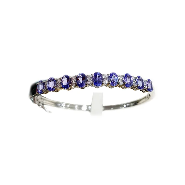 Elegant Pearl Bangles-Sterling Silver Tanzanite Bangle