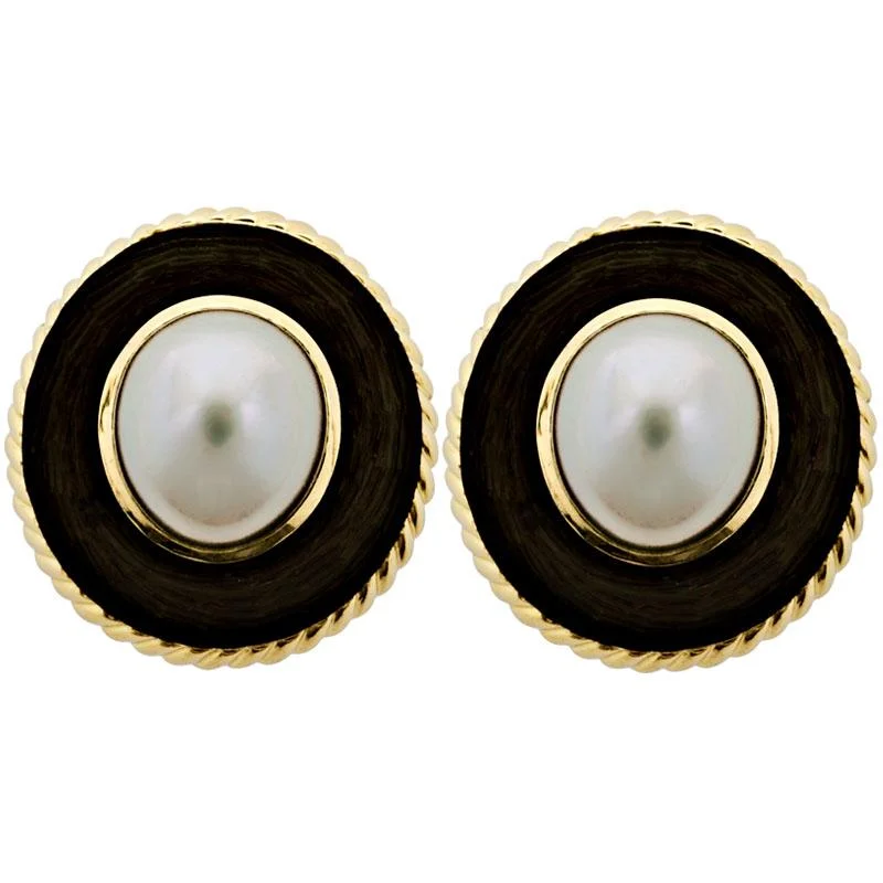 Unique Wedding Earrings-Earrings-Pearl (Enamel)  (1851F)