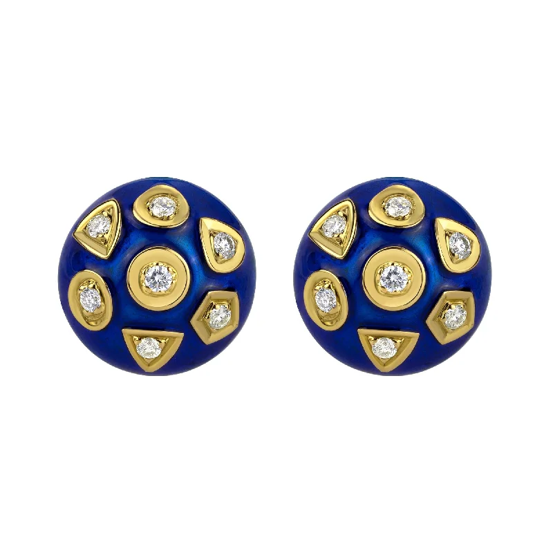 Vintage Style Earrings-Earrings - Diamond (enamel) (2015A)