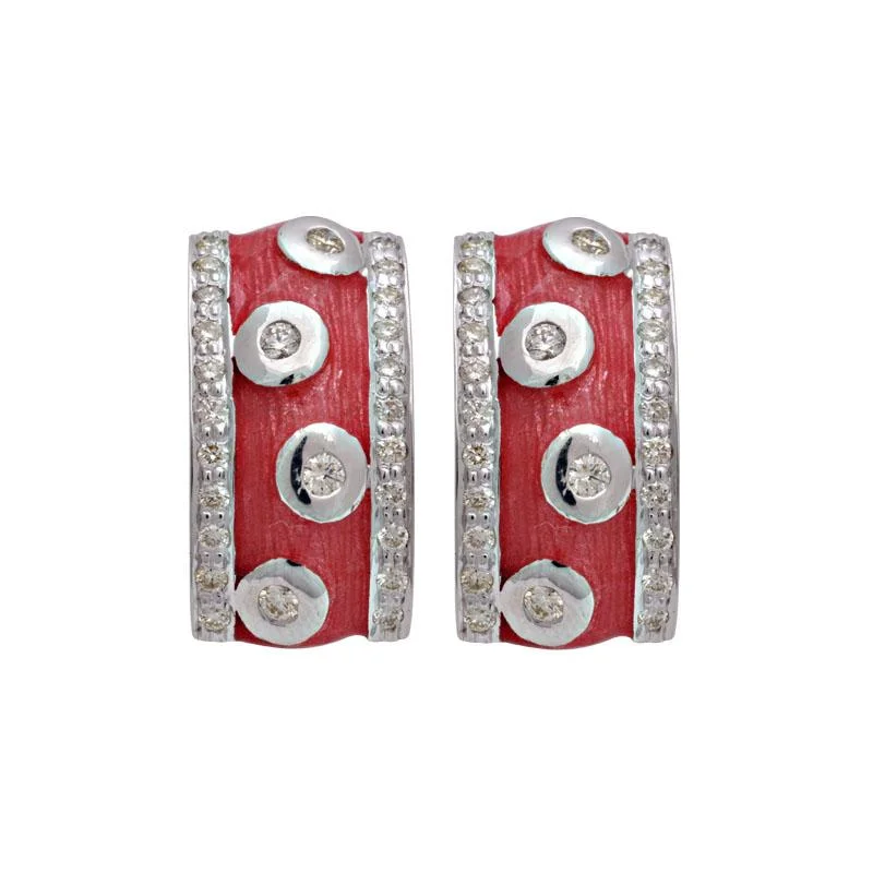 Fashionable Hoop Earrings-Earrings-Diamond (Enamel)  (188HS)