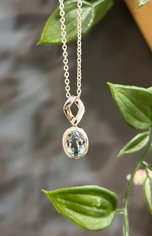 Trendy Birthstone Necklaces-Unique & Co Gold Vermeil Blue Topaz Pendant Necklace