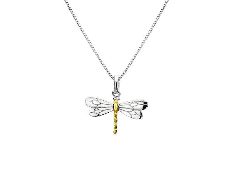 Gold Choker Necklaces-Sea Gems Dragonfly Pendant