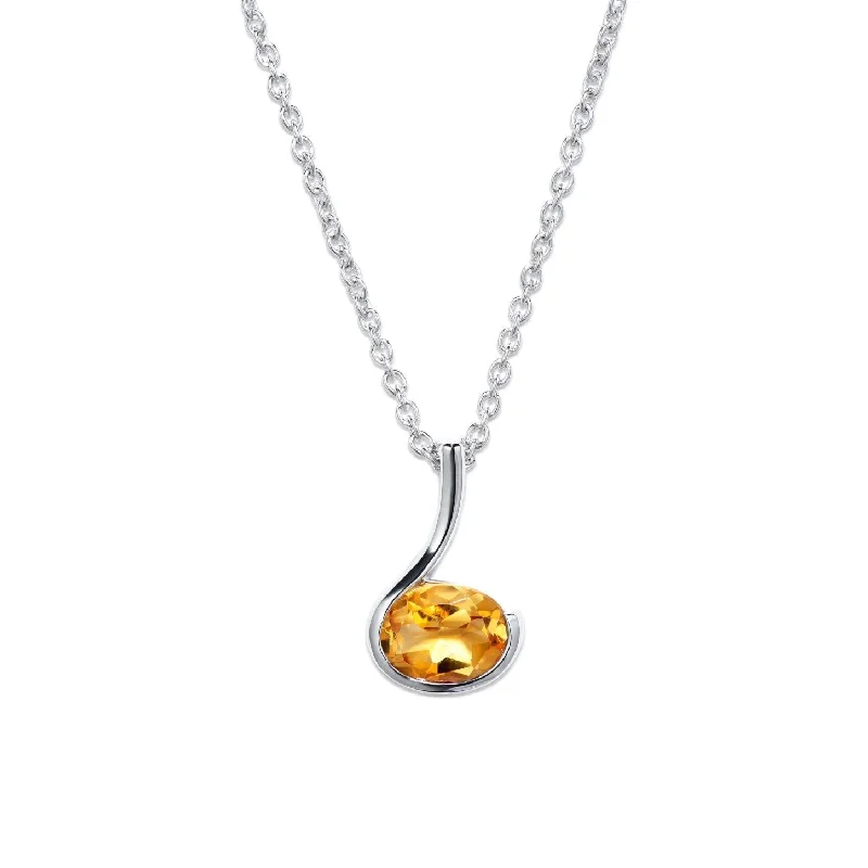 Heart Pendant Necklaces-Unique & Co Silver and Citrine Pendant