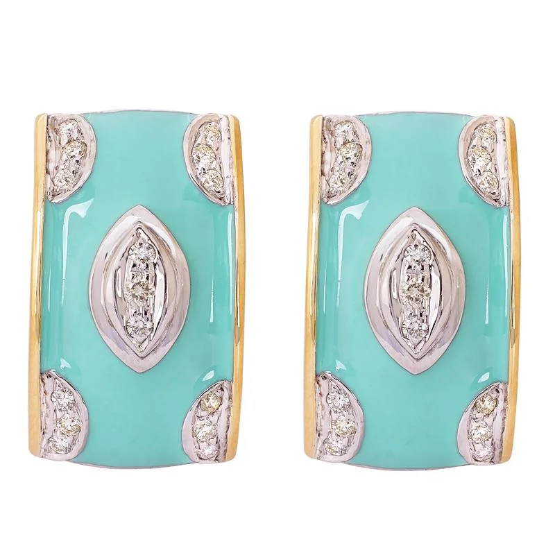 Chic Hoop Earrings-Earrings- Diamond (Enamel)  (41AM)