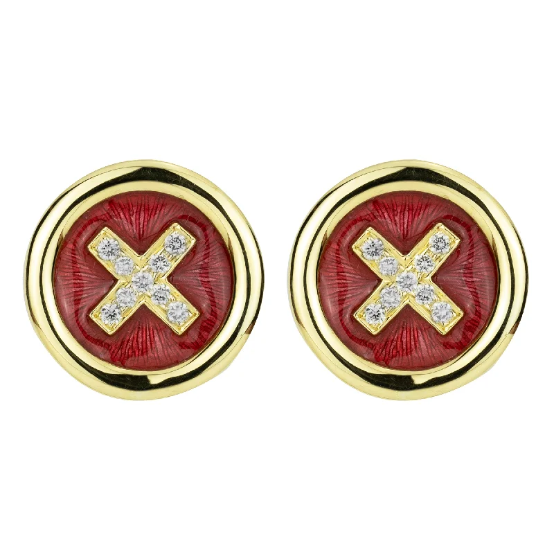 Custom Gold Earrings-Earrings - Diamond (enamel)