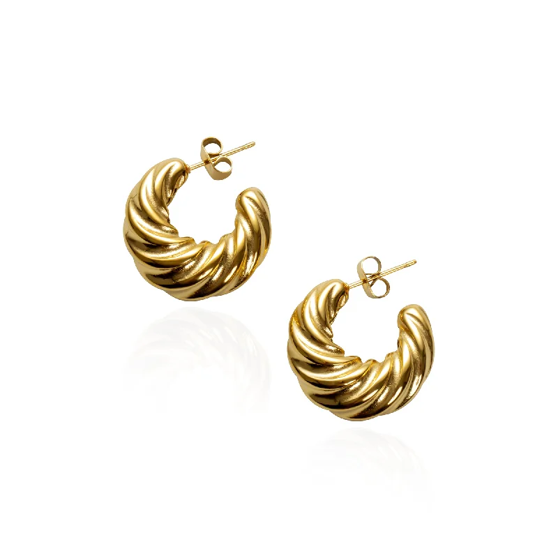 Artistic Pearl Earrings-THE GIA CURVE HOOP EARRINGS