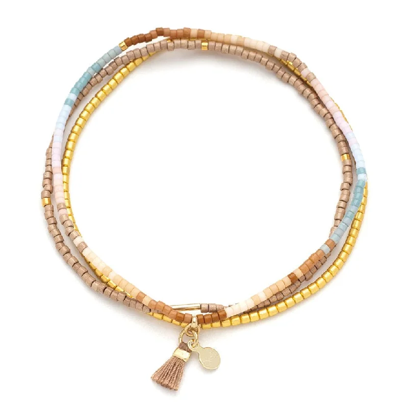 Trendy Charm Bracelets-Scout Chromacolor Miyuki Bracelet Trio - Desert Multi/Gold