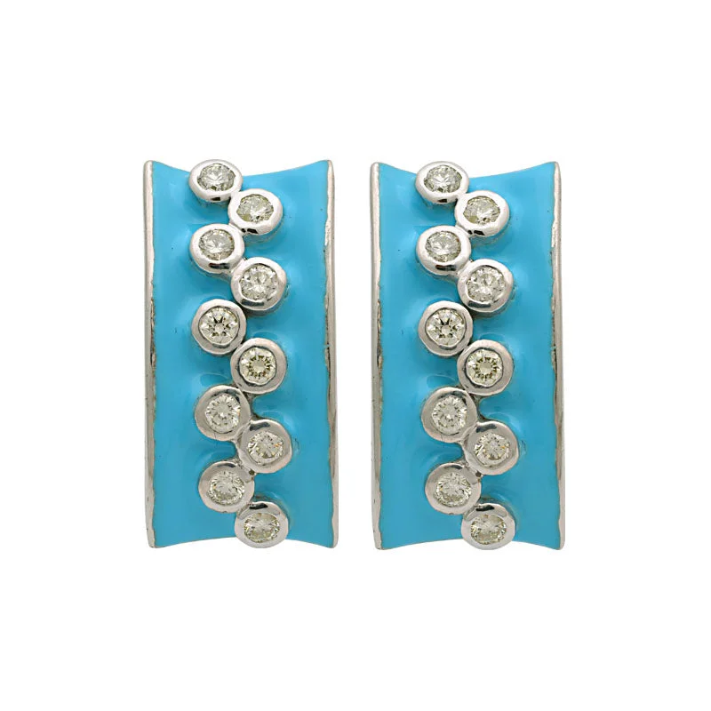 Sterling Silver Earrings-Earrings-Diamond (Enamel)