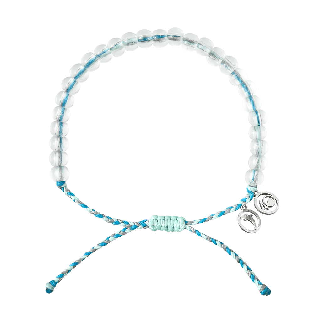 Luxury Silver Bracelets-4 Ocean Recycled Plastic & Glass Bracelet - Limited Edition - Dolphin