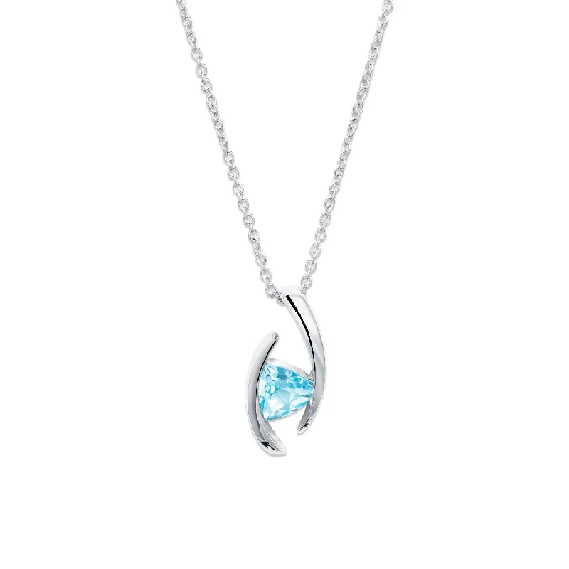 High-Quality Silver Necklaces-Unique & Co Blue Topaz Necklace