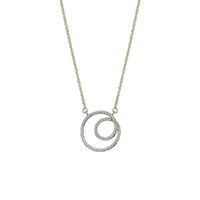 Delicate Pendant Necklaces-Hot Diamonds 9ct White Gold Flow Necklace