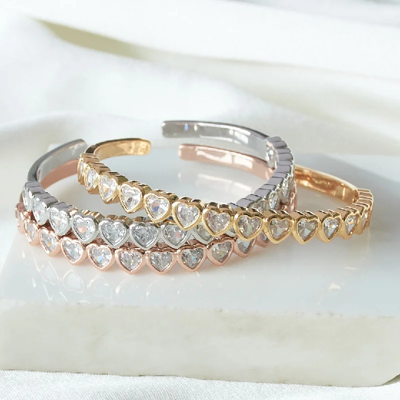 Modern Wedding Bangles-Multi Heart Studded Bangle