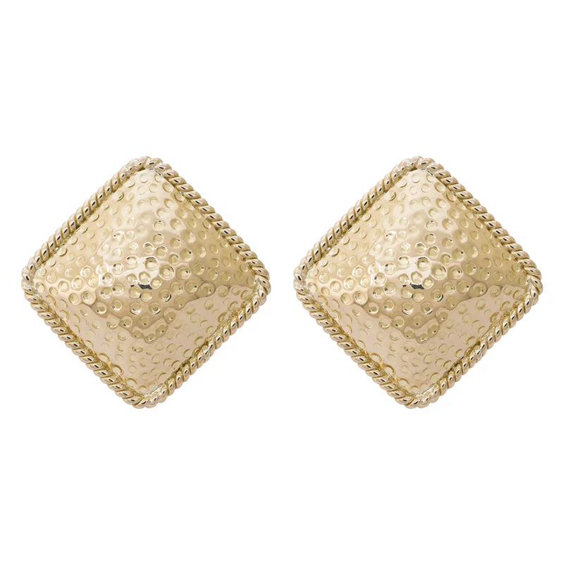 Elegant Silver Earrings-Earrings - Plain Gold in 18K Gold