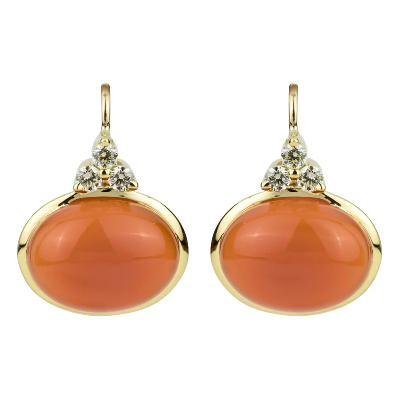 Fashionable Statement Earrings-Earrings - Cornelian & Diamond