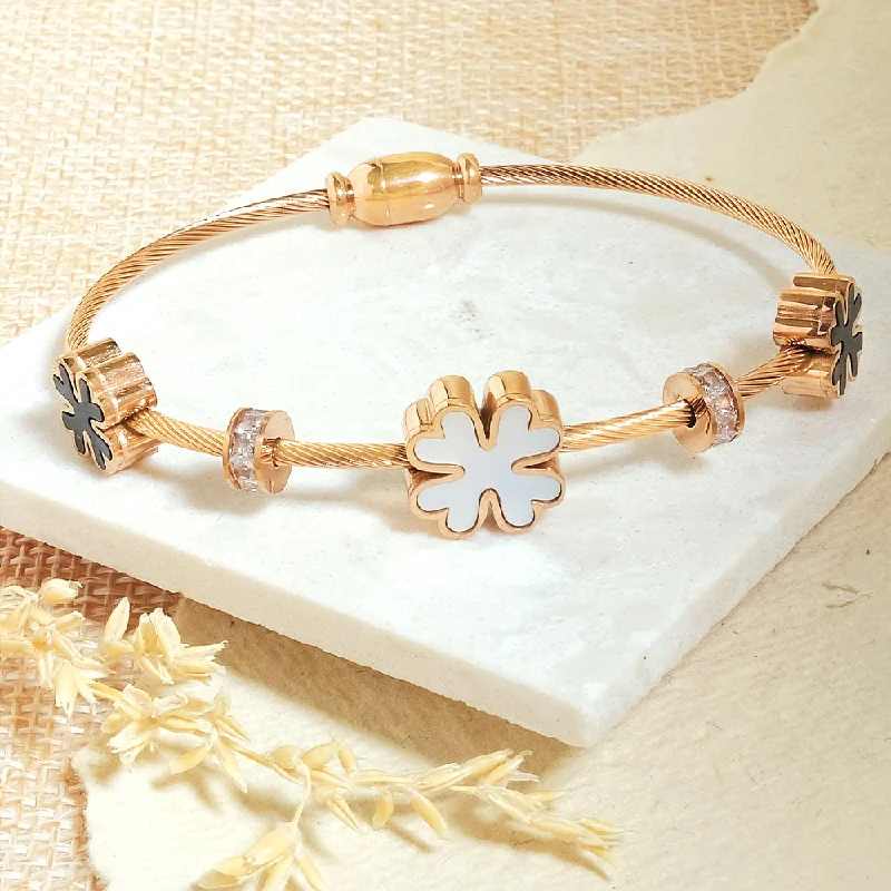 Wedding Bangle Bracelets-Classic Flower Bangle