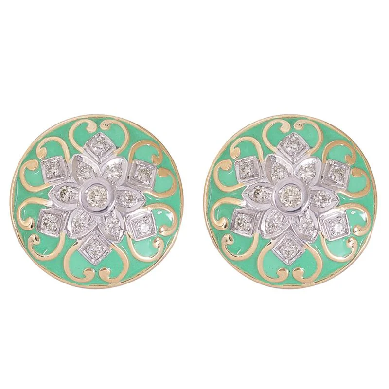 Fine Jewelry Earrings-Earrings- Diamond (Enamel)  (41FM)