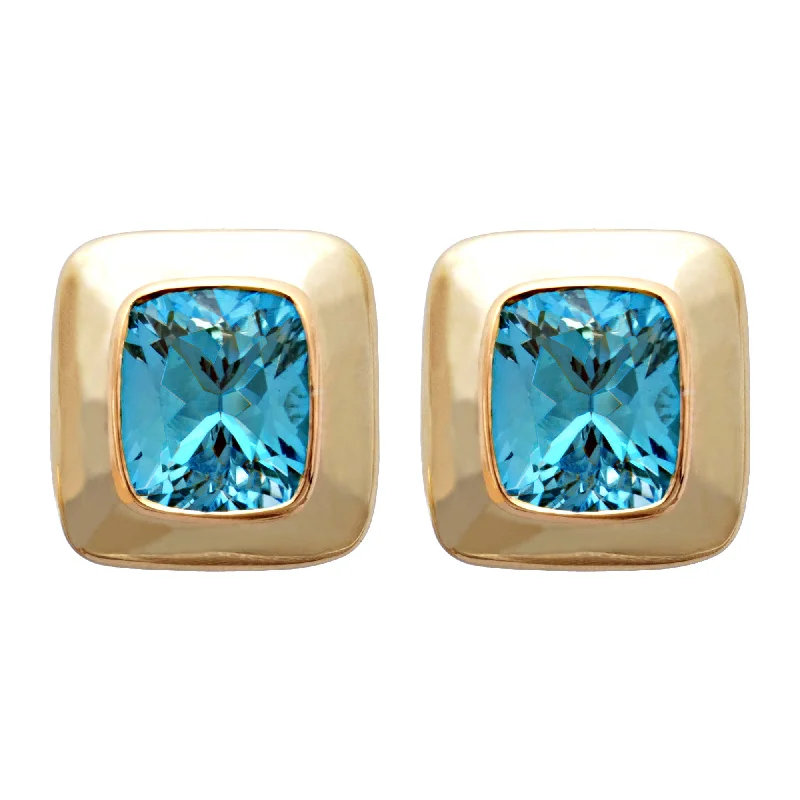 Dainty Gold Earrings-Earrings- Blue Topaz (1602D)