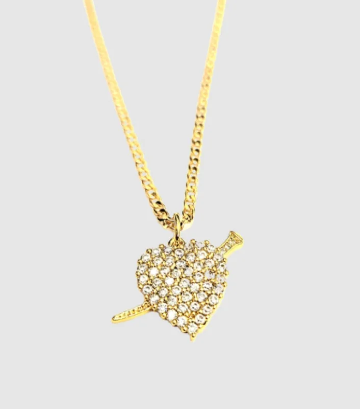 Customizable Chain Necklaces-Heart Arrow Charm Necklace