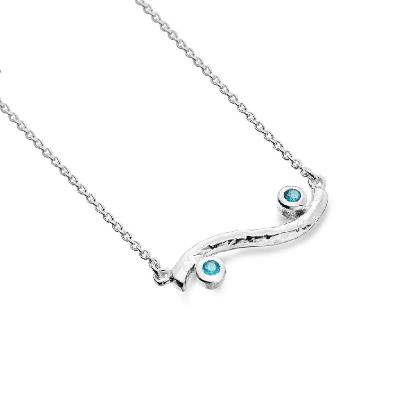 Customizable Chain Necklaces-Sea Gems Blue Tides Necklace