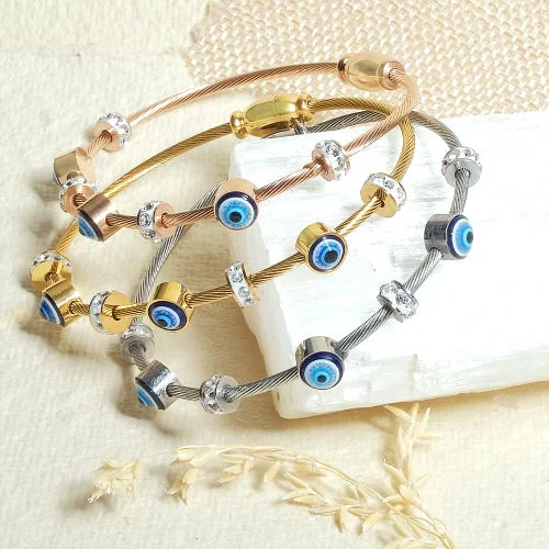 Bold Bangle Bracelets-Classic Evil eye Bangle