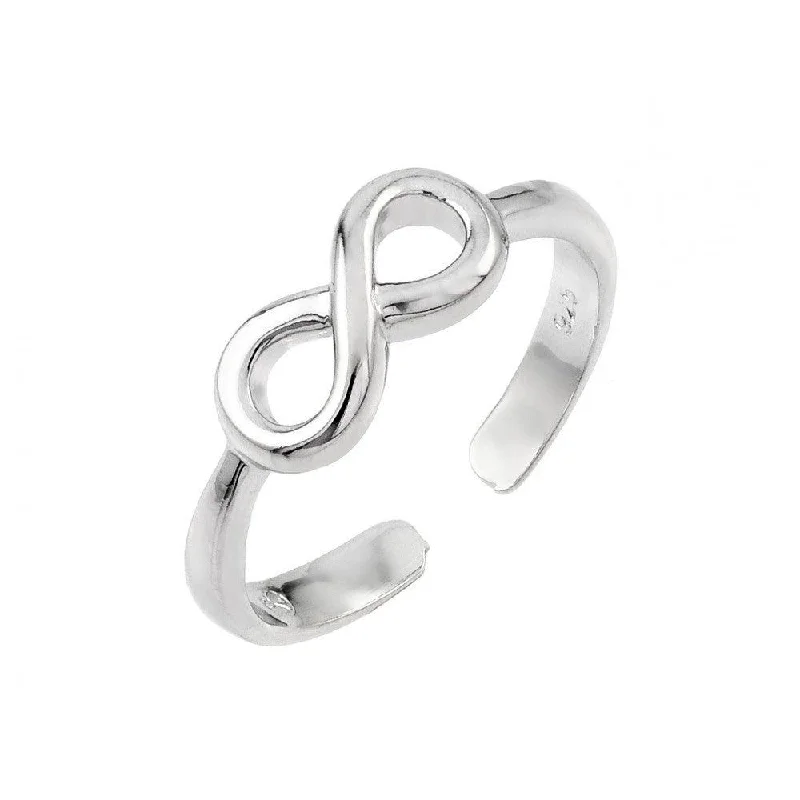 Beautiful Wedding Rings-Silver 925 Rhodium Plated Infinity Toe Ring - BGR00841