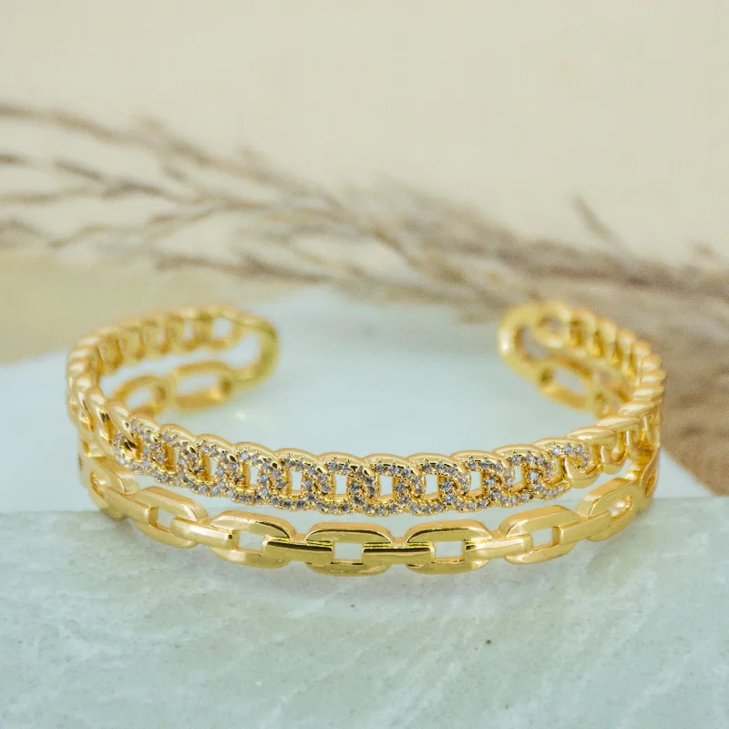 Handcrafted Wedding Bangles-Twisted Tango Studded Link Bangle