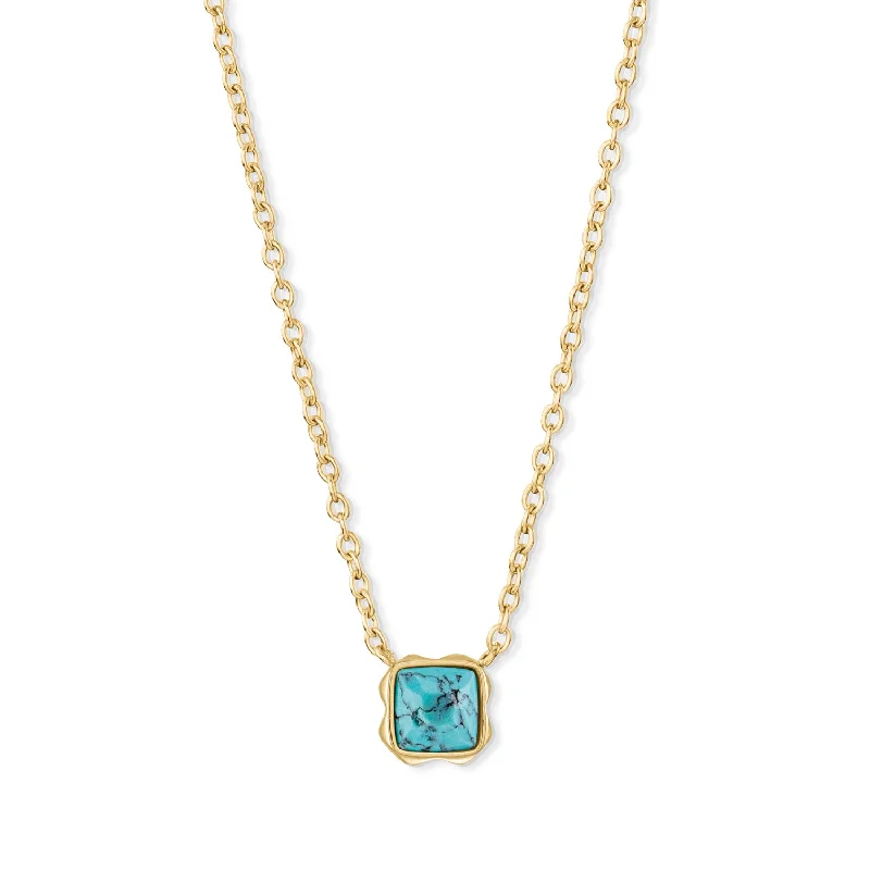 Artistic Silver Necklaces-Coeur De Lion December Birthstone Gold Turquoise Necklace