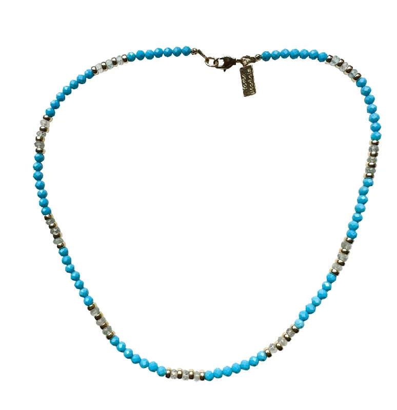 Sparkling Diamond Pendant Necklaces-Yaron Morhaim Gold Turquoise Necklace