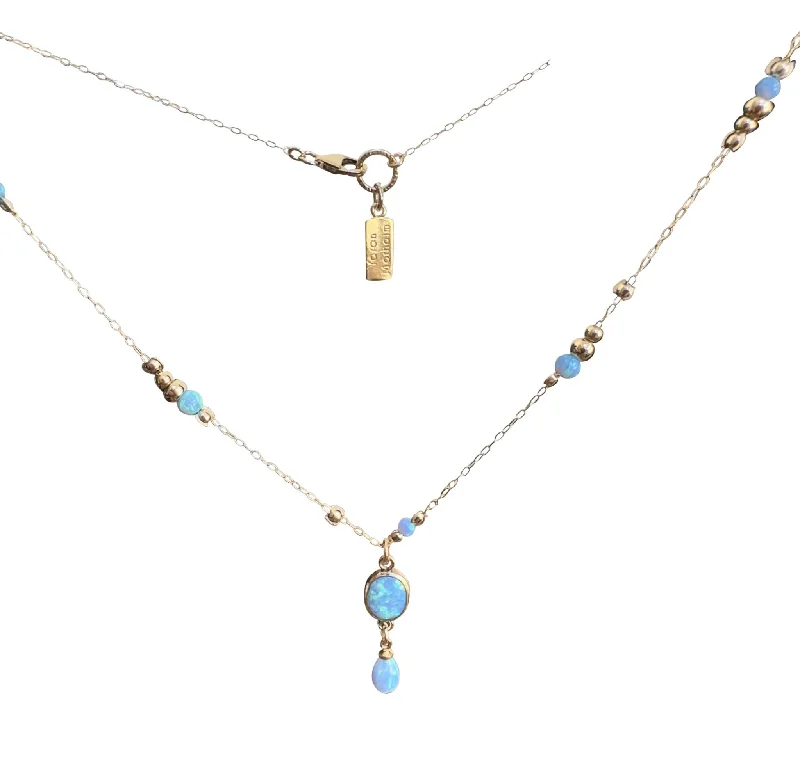 Diamond Choker Necklaces-Yaron Morhaim Gold Vermeil Opal Drop Pendant Necklace