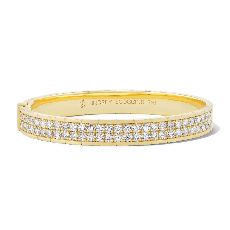 Bridal Bangles Sets-NOTE TO SELF TWO ROW PAVE DIAMOND BANGLE