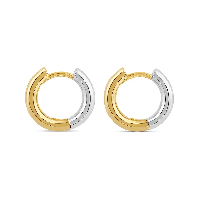 Designer Drop Earrings-The Two Tone Huggies