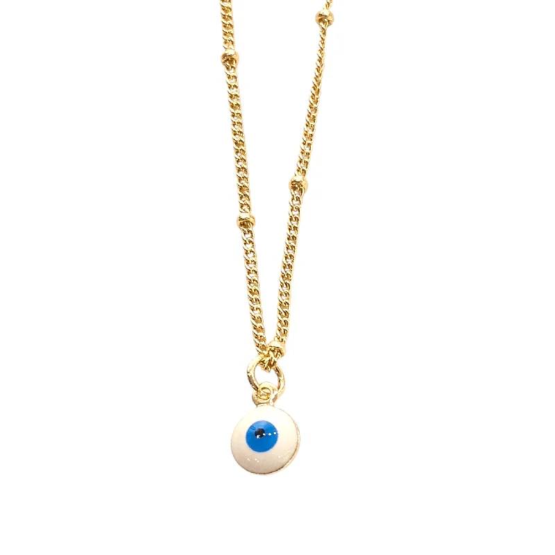 Customizable Gold Necklaces-Evil Eye Ball Chain Necklace