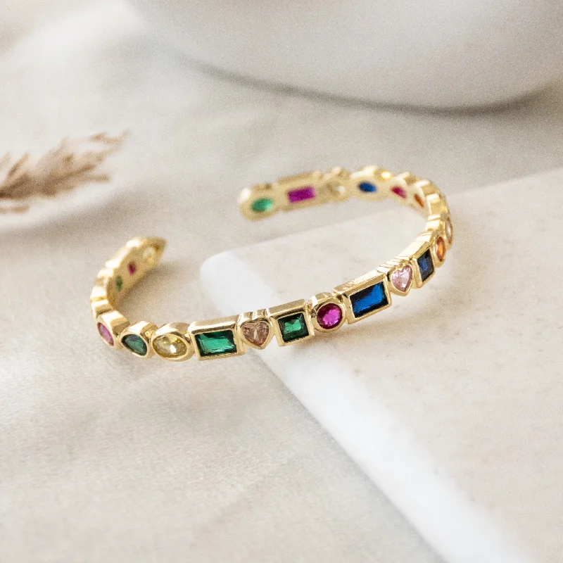 Colorful Bangle Bracelets-Multi-Colored Cuff Bangle