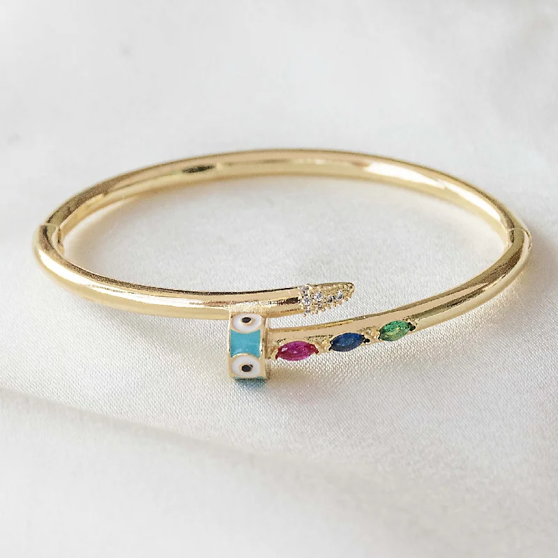 Vintage Wedding Bangle Sets-Evil Eye Nail Bangle