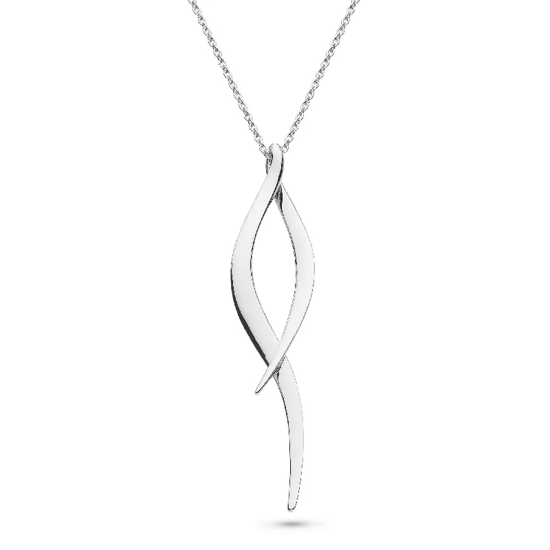 Birthstone Necklaces-Kit Heath Silver Entwine Twine Twist Necklace