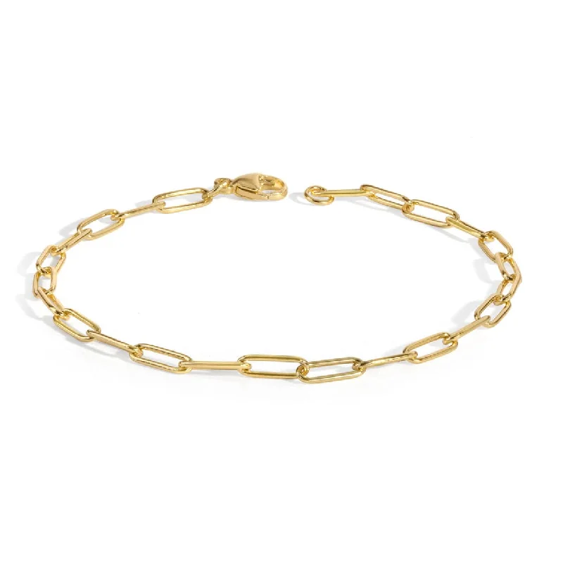 Customizable Name Bracelets-2.9mm 14k Gold Link Bracelet