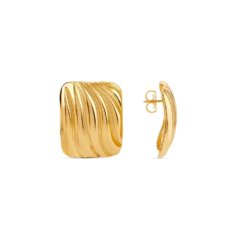 Simple Gold Earrings-The Curved Line Earrings