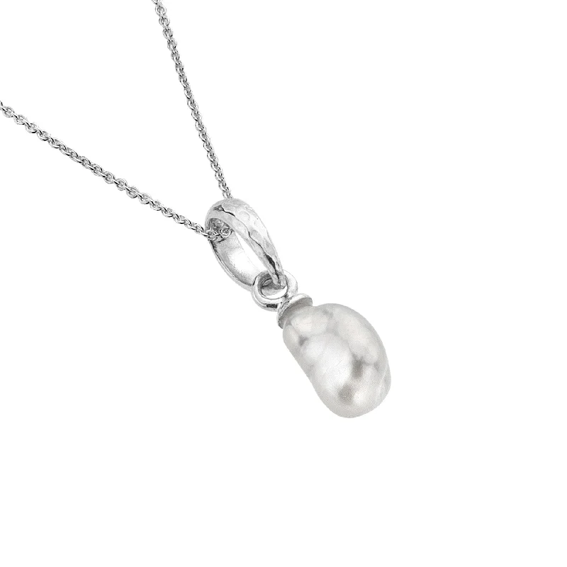 Fashionable Crystal Pendant Necklaces-Sea Gems Silver Origins Freshwater Pearl Pendant Necklace