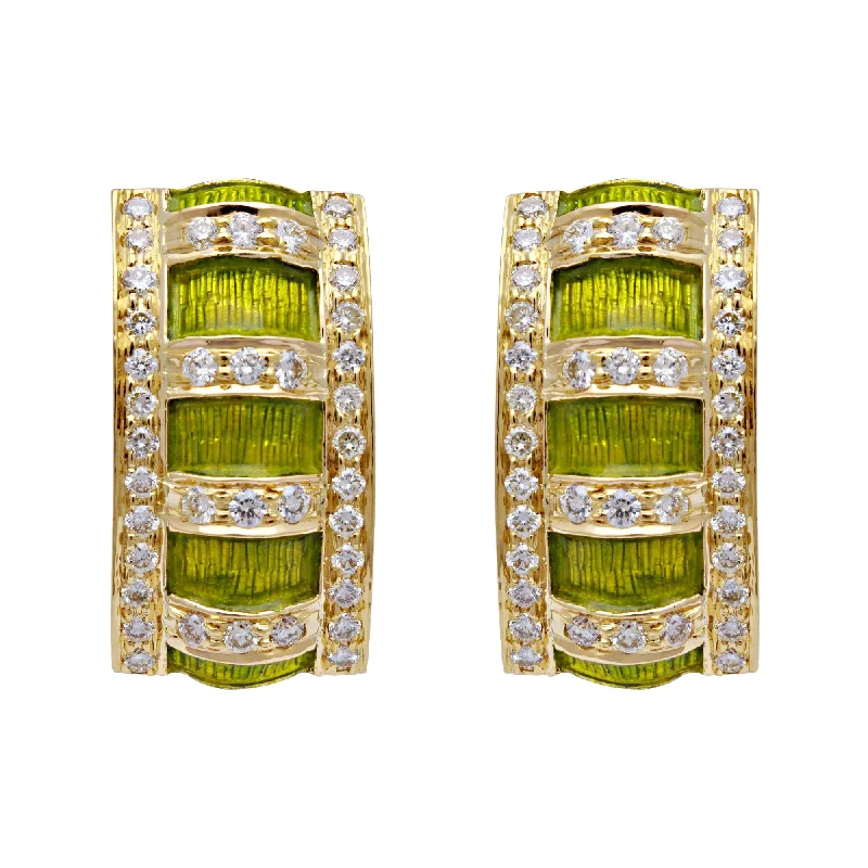 Diamond Stud Earrings-Earrings-Diamond (Enamel)  (2105D)