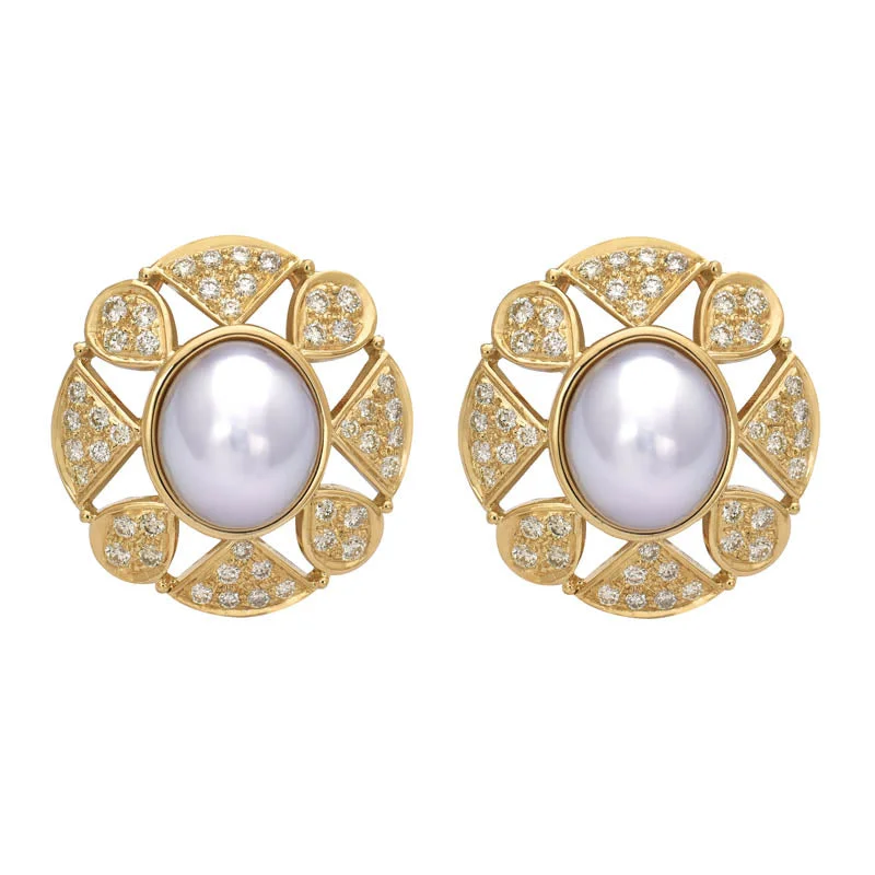 Luxury Drop Earrings-Earrings- South Sea Pearl and Diamond