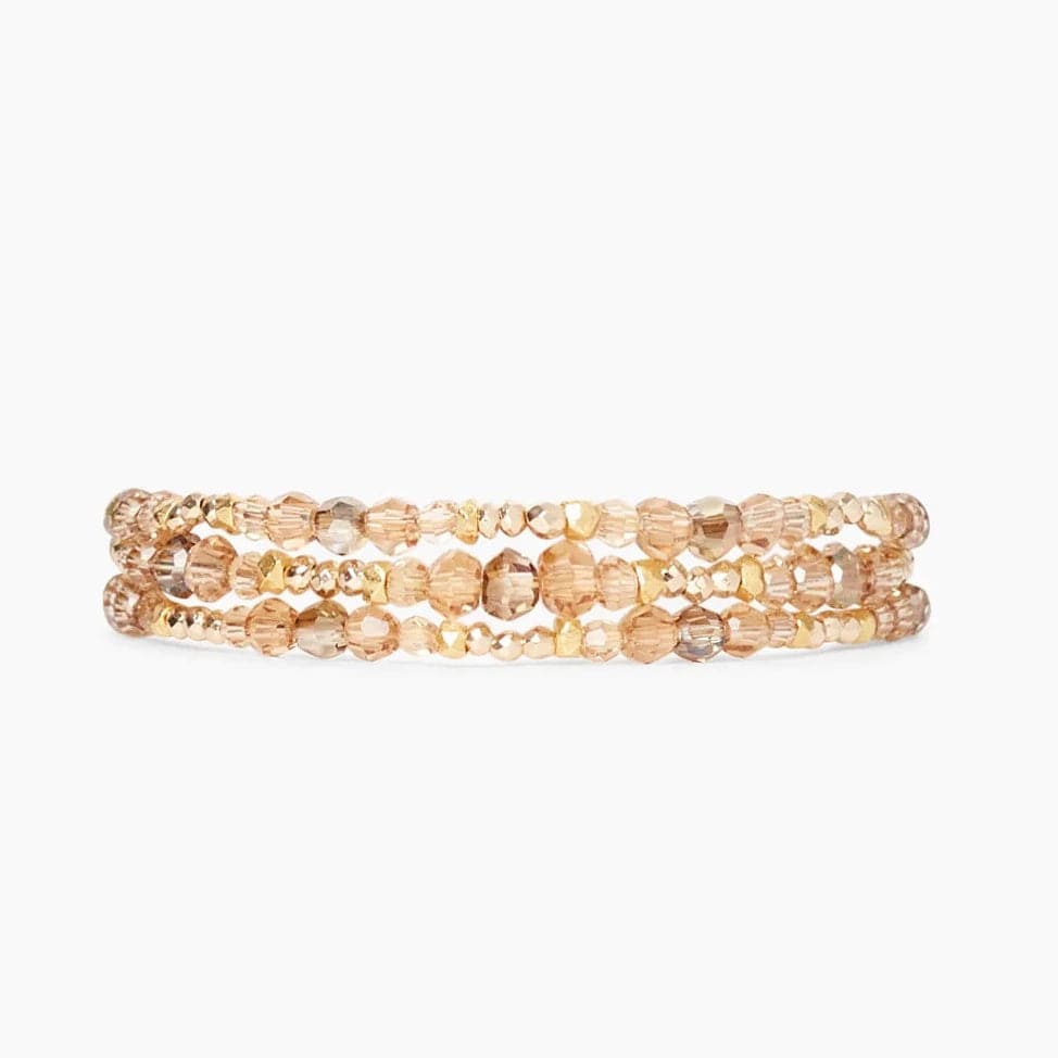 Sparkling Gold Charm Bracelets-Gold Mix Dresden Naked Wrap Bracelet