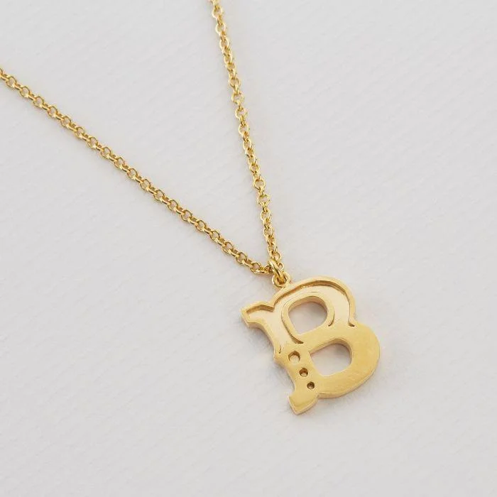 Beautiful Vintage Necklaces-Alex Monroe 22ct Gold Vermeil Just My Type Letter B Necklace