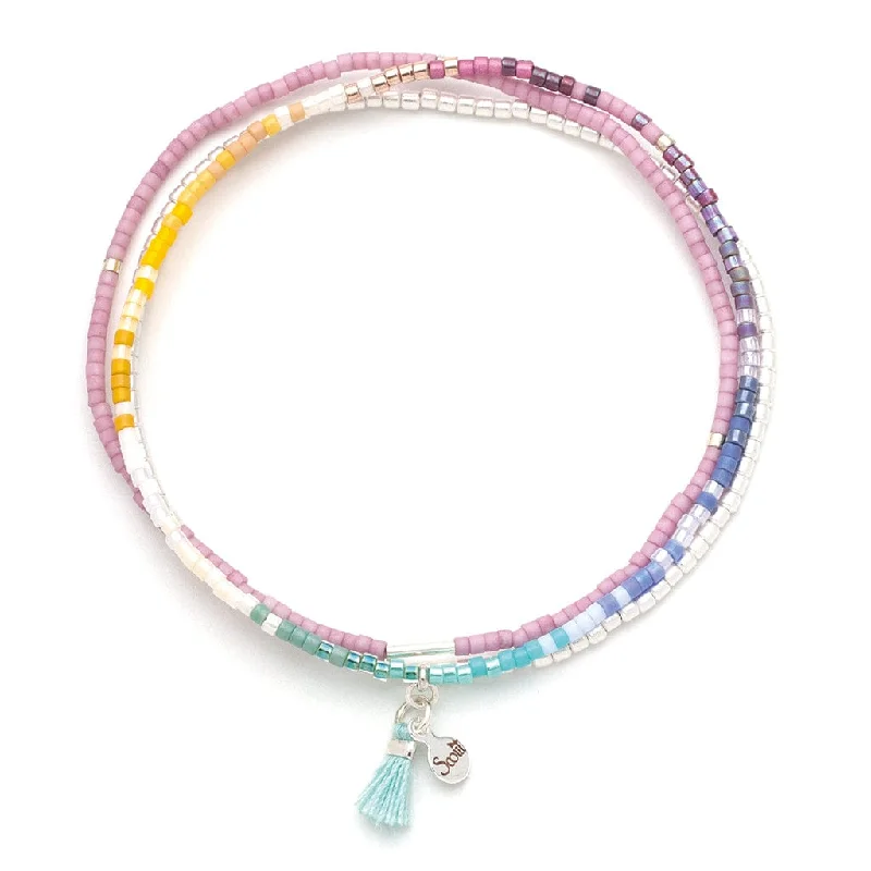 Classic Link Bracelets-Scout Chromacolor Miyuki Bracelet Trio - Bright Multi/Silver